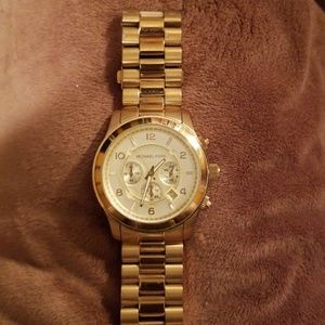 Gold Michael kors Oversized Runway watch